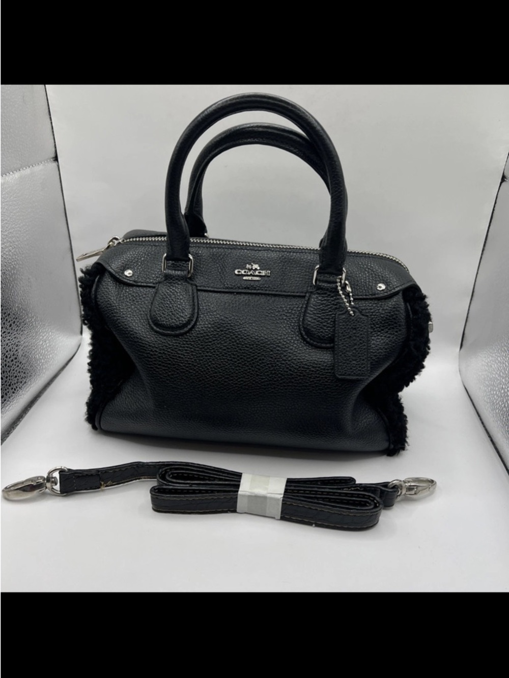 Black Coach Mini Bennett with Shearling